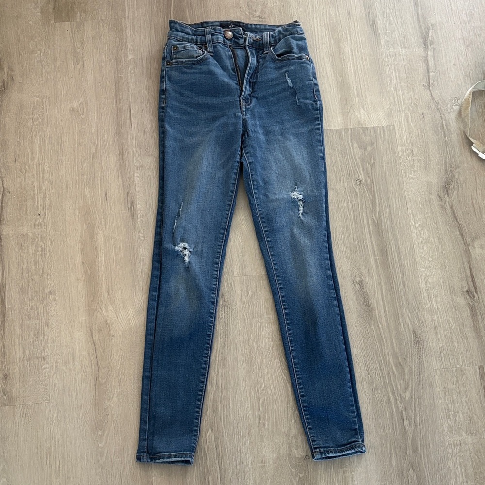 Aeropostale Blue Skinny Distressed Jeans